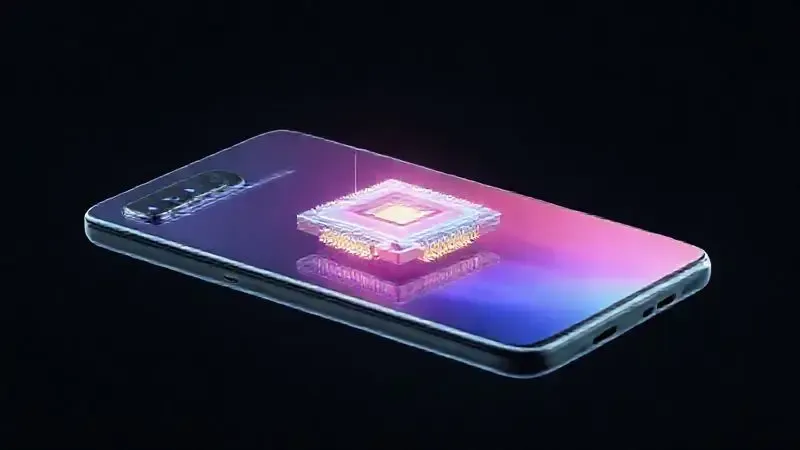 Ilustração conceitual dos componentes de um smartphone, como câmera, chip e tela, representando a análise técnica completa do iPhone 13.