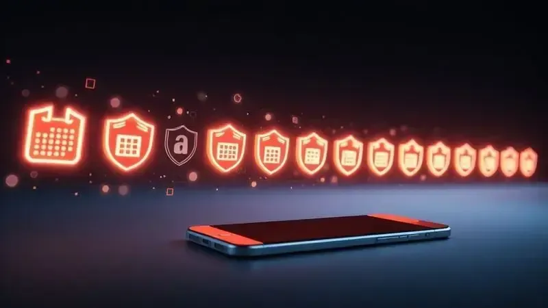 Conceito visual de atualizações de software, com ícones de progresso e segurança, garantindo a longevidade e o suporte ao iPhone 11 Pro Max.