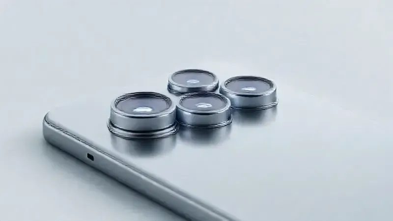 Ilustração conceitual do sistema de câmeras avançado do iPhone 16, mostrando lentes com tecnologia de ponta para fotografia.
