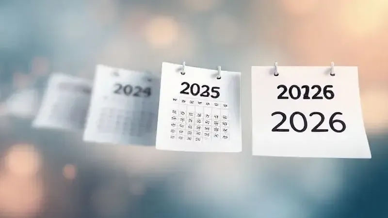 Representação artística do ciclo final de atualizações de software de um smartphone, com um calendário e um ponto de interrogação.