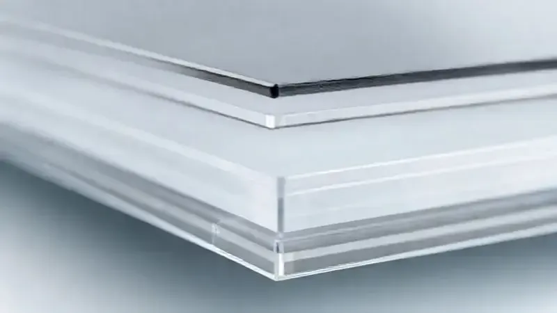 Render 3D em corte de uma capa de celular, mostrando as camadas de materiais duros e macios para resistência máxima.