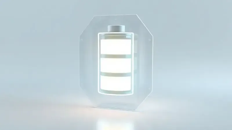 Render 3D de um ícone de bateria sendo protegido por um escudo de energia, representando a manutenção da saúde da bateria de um celular.